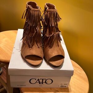 Cato suede open toe ankle boots
